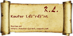 Kaufer Lóránt névjegykártya