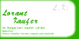 lorant kaufer business card