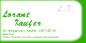 lorant kaufer business card